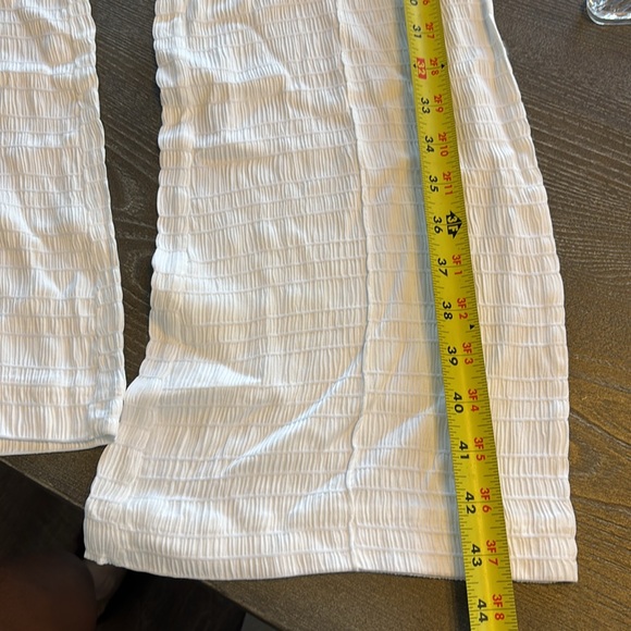 Zara High Waist Textured Flared Leggings White Size M - Picture 11 of 13